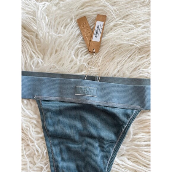 Skims Cotton Rib Thong Kyanite Size Small - Picture 3 of 7